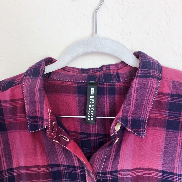 NWT Lord & Taylor Pink Plaid Button-down Shirt - Picture 4 of 6